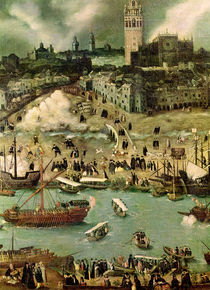The Port of Seville von Alonso Sanchez Coello