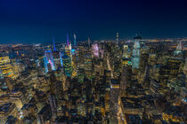 New York City Skyline von Oben bei Nacht von Patrick Gross
