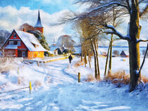 Winterliches Dorf an der Ostsee. Schnee von havelmomente