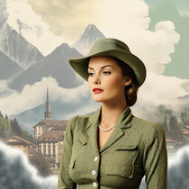 SWISS WOMAN IN THE MOUNTAINS 23 by Poptonicart by Claudia Sauter