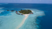 Kleine Insel der Malediven im Indischen Ozean