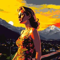 MOUNTAIN WOMAN 2 by Poptonicart by Claudia Sauter