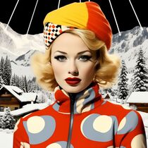 SWISS WOMAN IN THE MOUNTAINS 66 by Poptonicart by Claudia Sauter