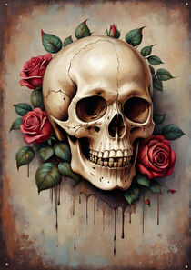 Skull mit Rosen by Michael Jaeger