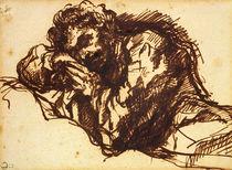 Half length portrait of a man bending over  by Giovanni Battista Piranesi