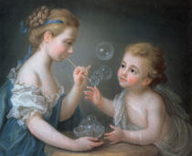 Children blowing bubbles  by Jean-Etienne Liotard