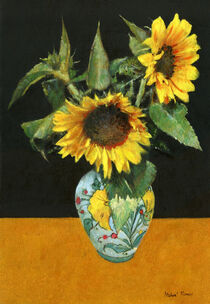 Sunflowers On Gold von Michael Thomas