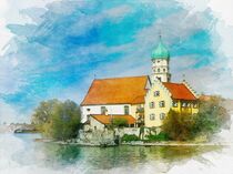 St. Georg am Bodensee, Aquarell by wolfpeter
