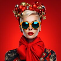 CHRISTMAS CHIC WOMAN von Poptonicart by Claudia Sauter