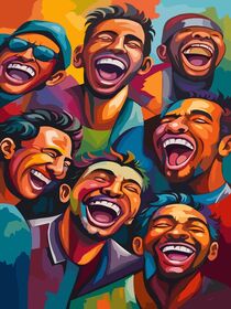 Young men laughing happily by majid1