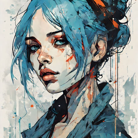 Blue-hair-girl-fine-detail-atmospheric-vivid-tones-sharp-focus-sharp-edges-art-by-russ-mills-268052610