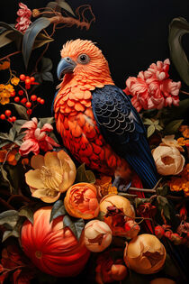 Neoexotischer Vogel mit Früchten und Blumen | Neo-exotic bird with fruits and flowers von Frank Daske