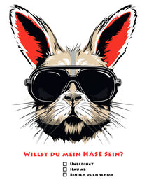 Willst Du mein Hase sein? Fragebogen als Karte oder Poster. by Frank Daske
