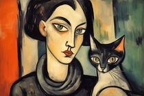 Zwei Katzen - Portrait inspiriert vom Deutschen Expressionismus by Frank Daske