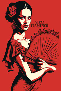 Viva Flamenco | Flamenco-Tänzerin im roten Kleid | Flamenco dancer in red dress von Frank Daske
