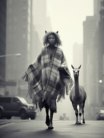 Fremd in New York City | Schwarz-Weiß KI Fotografie