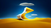 Geometric shape in desert with cloud von Odon Czintos