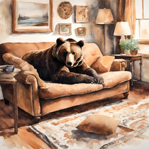 Braunbär auf der Couch by Michael Jaeger