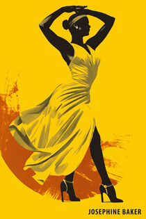 Josephine Baker Poster in Gelb | Josephine Baker Poster in Yellow by Frank Daske
