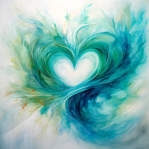 Herz blaugrün No.3 von Bettina Dittmann