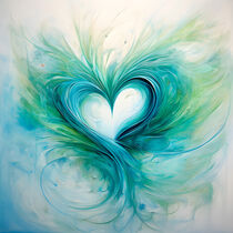 Herz blaugrün No.1 von Bettina Dittmann