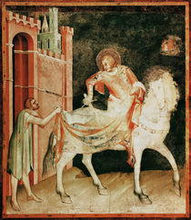 St. Martin sharing his cloak with the beggar von Simone Martini