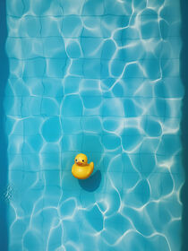 Gelbe Gummi-Ente fürs Badezimmer | Quietsch-Ente von Frank Daske