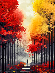 Pointilistischer Pixel-Herbst | Pointillist Pixel Autumn von Frank Daske