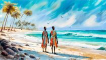 African Culture on the Beach by Gina Koch
