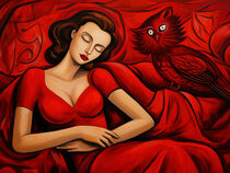 Roter Vogel Im Traum | Red Bird in a Dream | Inspiriert vom Expressionismus by Frank Daske