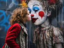 Ein Kuss für den Banksy Clown | Graffiti Street Art Fotografie von Frank Daske