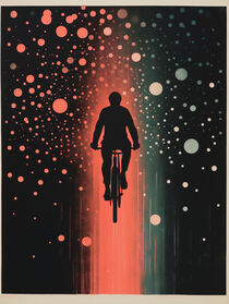 Mit dem Fahrrad durch die Nacht | Risographie by Frank Daske