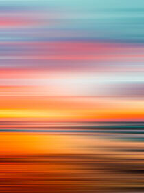 Sunset colors on ocean horizon, blur - sky and Ocean abstract by oh aniki