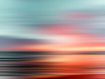 sunset colors on ocean horizon, motion blur - sky and Ocean by oh aniki