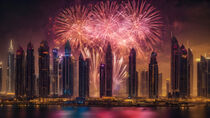 Fireworks over Dubai by Gina Koch