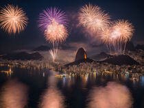 Fireworks over Rio de Janeiro - Copacabana in Flames by Gina Koch