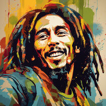 Die Musik von Bob Marley - Pop Art Portrait von Frank Daske