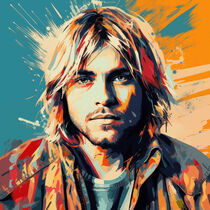 Die Musik von Kurt Corbain - Pop Art Portrait by Frank Daske