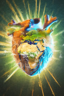 Jahreslosung 2024: Alles, was ihr tut, geschehe in Liebe. 1 Korinther 16,14 Motiv Globales Herz. Variante ohne Text by undarstellbar