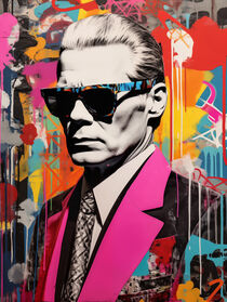 Karl Lagerfeld | Pop Art Graffiti Portrait von Frank Daske