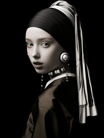 'Der Cyborg mit dem Perlenohrring | Inspiriert von Vermeer' von Frank Daske