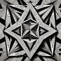 Geometric shapes  optical illusion. in  black and white von Luigi Petro