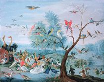 Tropical birds in a landscape  by the Elder Jan van Kessel