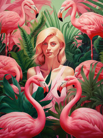 Die Blonde Flamingo-Frau | The Blonde Flamingo Woman by Frank Daske