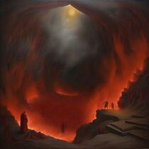Dante Alighieri entering Hell. by Luigi Petro