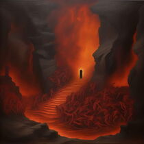 Dante Alighieri ready to enter Hell. by Luigi Petro