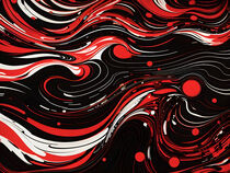 Abstract Red, Black and White Psychedelic von lm2kone