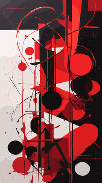 Abstract Red and Black Modern art by lm2kone