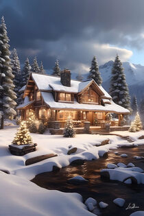 Beautiful Snowy Christmas cottage von lm2kone