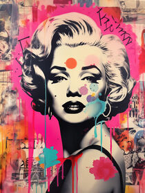 Marilyn Monroe als Pop Art | Street Art Graffiti Ikone von Frank Daske